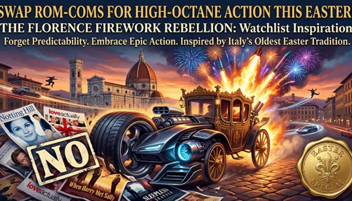 The Florence Firework Rebellion: Swapping Rom-Coms for High-Octane Hollywood Explosions This Easter