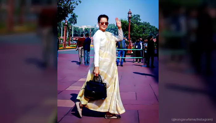 Simplicity as Statement: How Kangana’s Saree-and-Hermès Look Is Changing the Face of Political Fashion